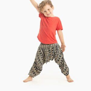 Kids Tribal Harem Pant Cotton Unisex Travel Boho Beige Triangle Tribal Pants